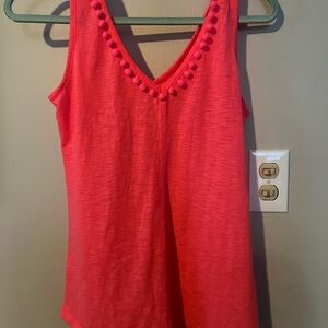 Lilly Pulitzer pink pompom tank top